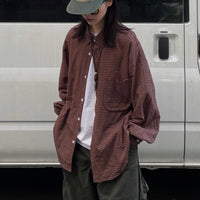 Retro Effortless Loose-Fit Versatile Plaid Lapel Long-Sleeve Shirt