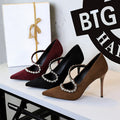Pointed High Heels Diamond Chain Single Strap Thin Heels