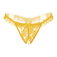 Thong Women's Pearl Massage Transparent Low Waist