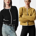 Loose Multicolor All-match Wool Blended Knitted Cardigan Sweater