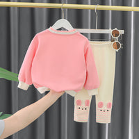 Baby Girl Cute Ears Sweater Cartoon Long Sleeve Leggings Suit