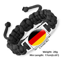 Flag-pattern Woven Adjustable Paracord Bracelet