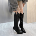 New Stylish Slim-fit Womens Boots In Plus Sizes Featuring A Stiletto Heel And Pointed Toe