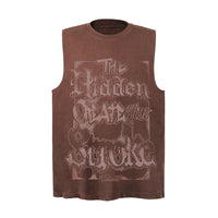 Men's American-style Letter Print Sleeveless Vest