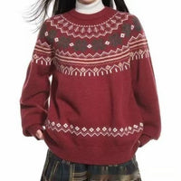 Round-neck Knitted Sweater For Fall And Winter