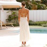 Womens New Arrival Floral Sexy Strap Backless Resort-Style Dress