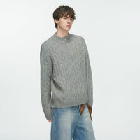 Mens Casual, Slightly High-neck Knit Sweater A Trendy Top