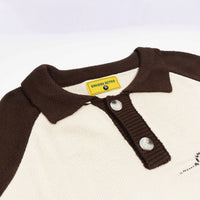 Retro Puppy Jacquard Polo Collar Contrast Color Sweater Lapel Knitwear
