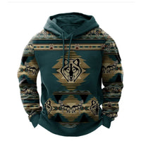 Printed Hoodie Men's Clothing With Pockets