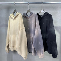 Splash-ink Washed Damaged Thickened Hoodie Sweater For Men And Women