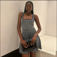 Color-block Striped Sleeveless Dress For Women
