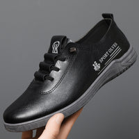 Men's Lace Up Casual Leather Shoes Fashion All-matching