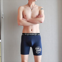 Ice Silk Plus Men's Sports Fitness Anti-wear Leg Anti-exposure Youth Long Boxers