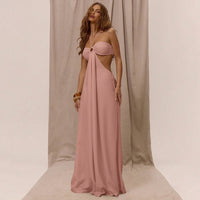 Loose Lace Up Hanging Neck Hollow Jumpsuit
