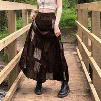Loose-fit Velvet Maxi Skirt That Flatters The