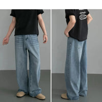 Retro Distressed Loose-fit Straight-leg Pants