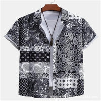 Men's Retro Short Sleeve Casual Loose Shirt
