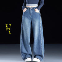 Straight-leg High-waisted Loose-fitting Wide-leg Pants
