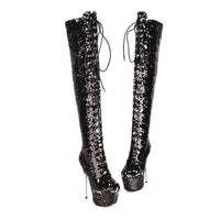 Super High Heels Stiletto Over-the-knee Boots Sequined Boots