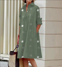Women's Summer Loose Cardigan Plus-Size Shirt Dress