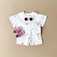 Girls' Floral T-shirt Comfortable All-match Suit