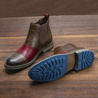 Men's Patchwork Chelsea High Barrel Boots
