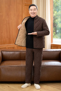Winter Dads Cotton Padded Jacket And Pants Set
