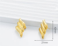 Stainless Steel Earrings 18K Gold Ear-ring Clip Real Gold Plating High-grade Irregular Texture