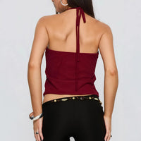 Neck-hanging Strap Sleeveless Womens Top