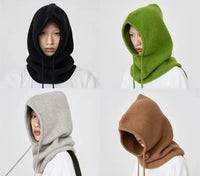 Knitted Wool Drawstring Pullover Hat
