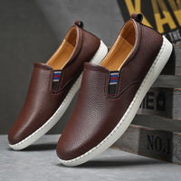 Spring And Autumn Men's Casual Cowhide Flat Sneakers