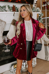 Casual Loose Double-breasted Velvet Suit Jacket