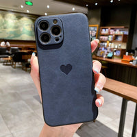 Solid Color Yangbuck Leather Phone Case
