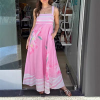 Printed Halter-neck Maxi Resort Dress