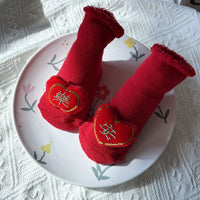 Baby Winter Big Red Terry Non-slip Floor Socks