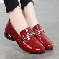Soft Leather British Style Leather Shoes Shiny Leather Slip-on Two-way Shoes