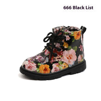 Girls Fashion Printed Floral Martin Boots