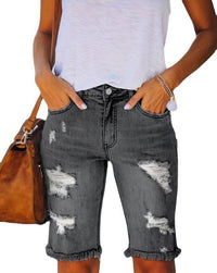Women's Fiery Ripped Denim Shorts