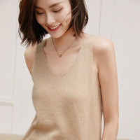 Women's V-Neck Slip Classic Solid Color Pullover