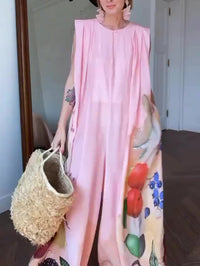 Sleeveless Printed Wide-leg Jumpsuit