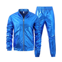 Men's Fashion Performance Wear Performance Costume Gold And Silver Red Blue Trendy Suit