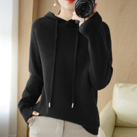 Thick Sweater Base Layer Coat Top Hooded Wool Knit Sweater