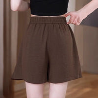 Casual Shorts Women's High Waist Summer Thin Plus Size