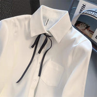 White Preppy Style Inner Anti-wrinkle Bottoming Shirt Student Top