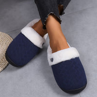 Winter Cotton Slippers Baotou Warm Flat Slippers Home Daily Soft Non-slip Bottom House Shoes Women Men Couple