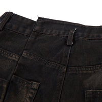 Waste Soil Spray Painting Old Dirty Denim Shorts Men