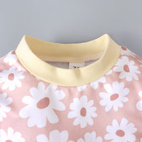 Long Sleeve Round Neck Small Flower Pattern One-piece Baby Romper