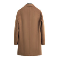 Male Solid Color Worsted Wool Mid-length Slim-fit Coat