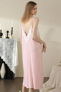 Backless Modal Nightdress Women's Midi Dress