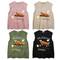 Sausage Dog Print Casual Vest Men